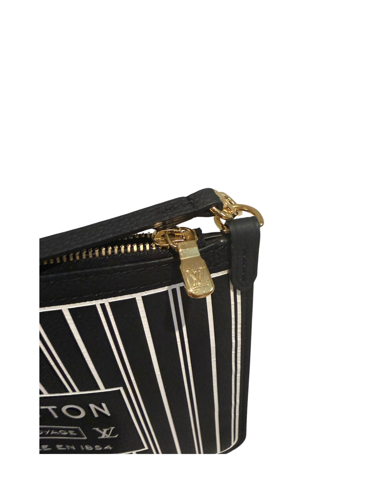 Pre-owned Louis Vuitton Inside out pouch MM Black and white