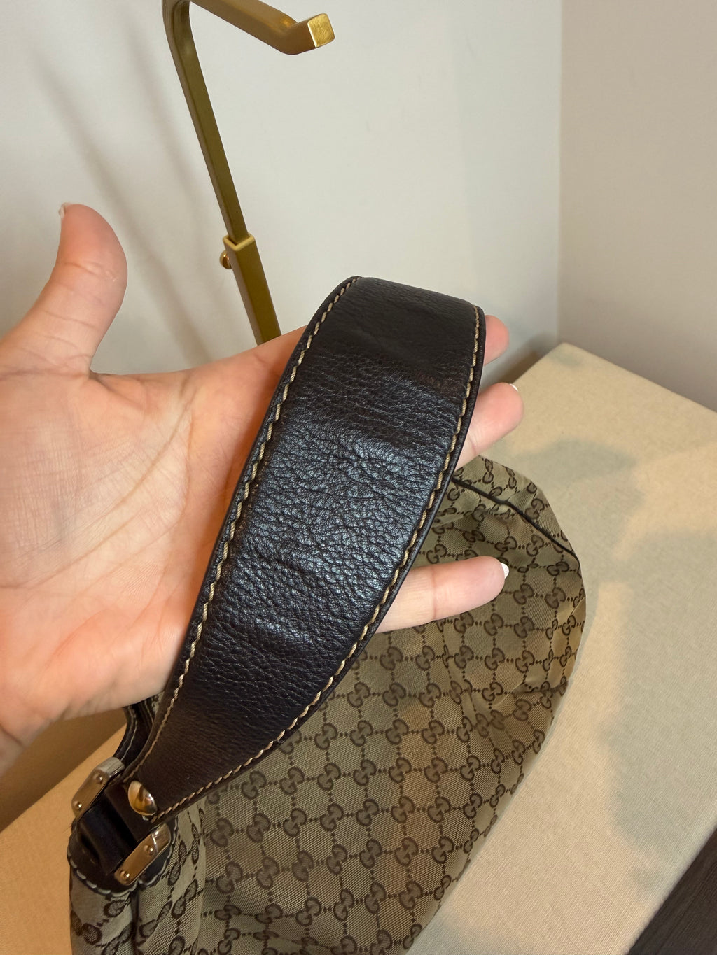 Pre-owned Gucci Brown GG canvas New Ladies Hobo Bag