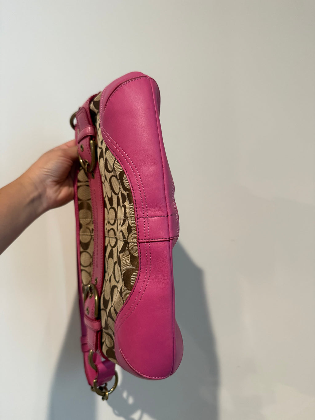 Pre-owned Coach Canvas Pink 2 Way Buckle Bag 2009